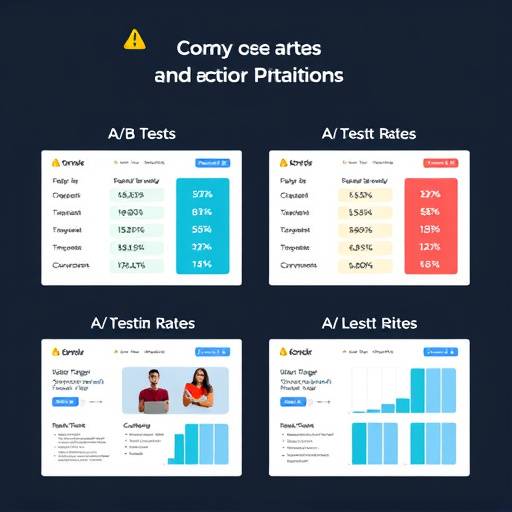 A/B testing results showing the conversion rates for different website layouts, highlighting the optimal design for user engagement.